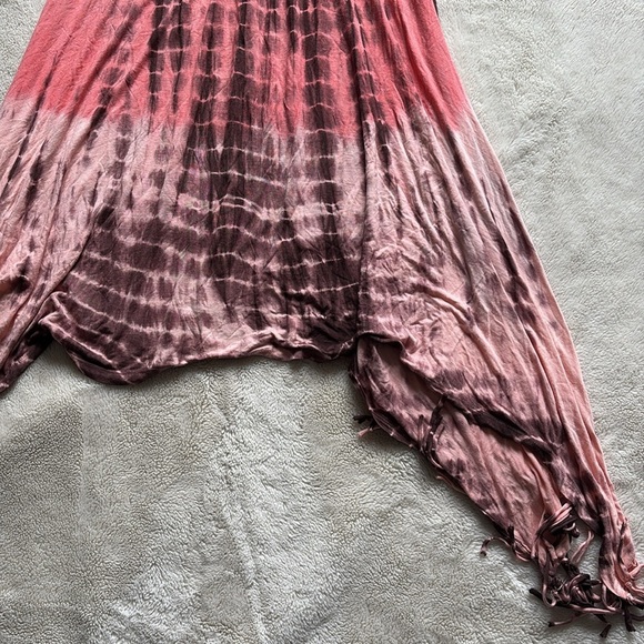 Suzy Sheer Beach Pink Flow Tassel Dress Medium - Picture 3 of 8